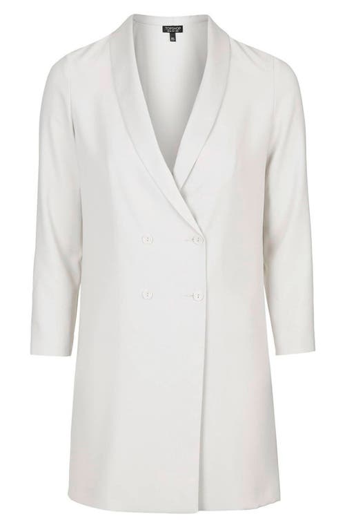 Topshop Slouchy Longline Blazer In White