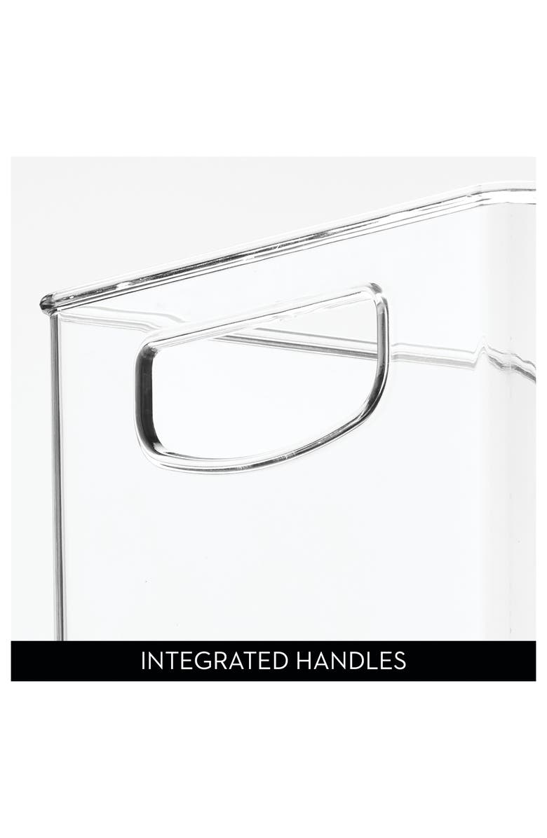 iDesign Plastic Stackable Pantry Bin - Organizer Bin with Handles for Cabinets or Fridge - Set of 4 - Clear, Alternate, color, Clear