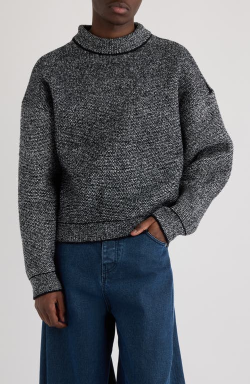 Jacquemus La Maille Curvo Oversize Mock Neck Sweater In Gray