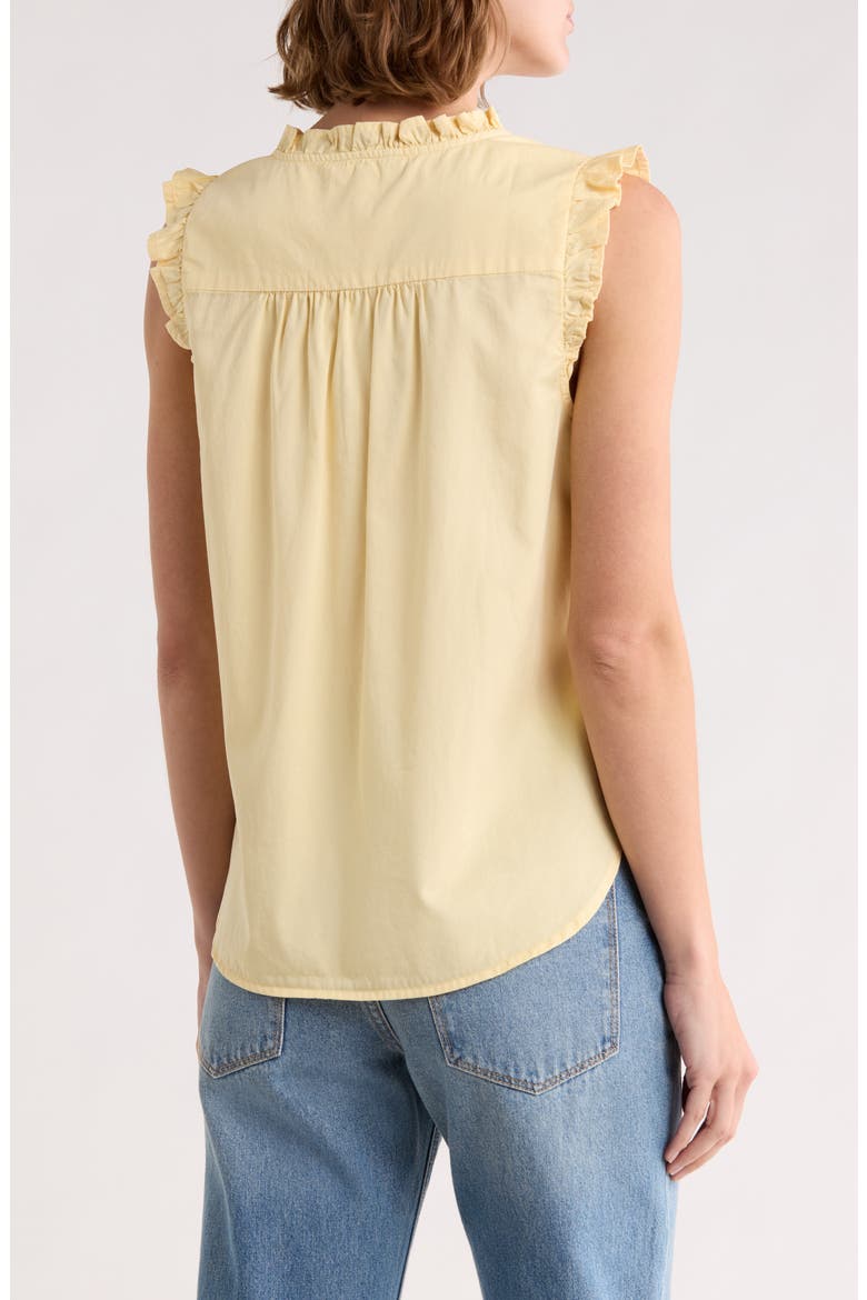 Ruffle Button-Up Top, Alternate, color, STRAW