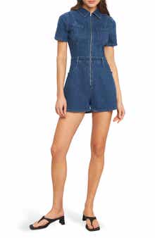 FLYING TOMATO Denim Zip Romper