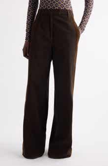 Penn Velvet Stripe Wide Leg Denim Trousers