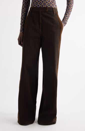 Penn Velvet Stripe Wide Leg Denim Trousers