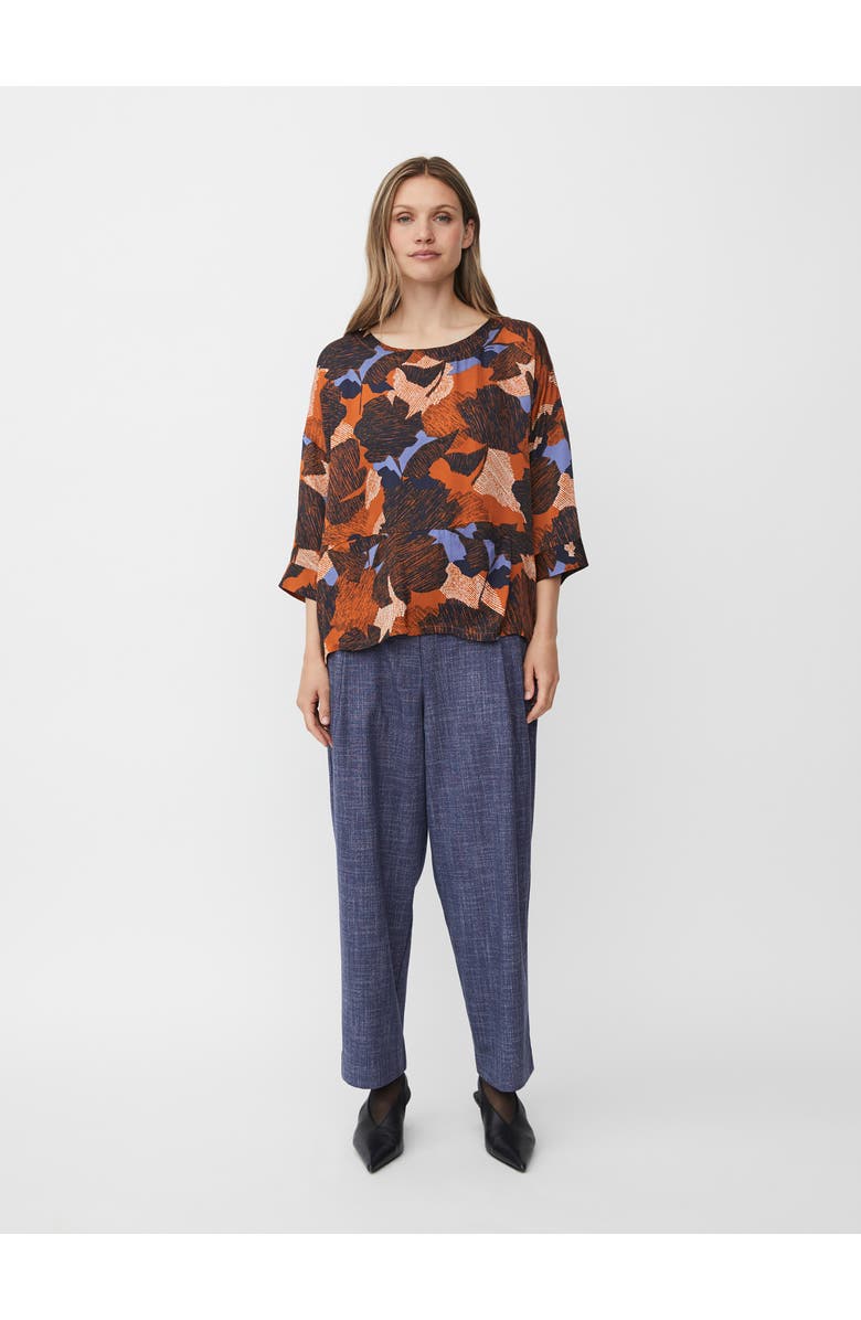 Masai Copenhagen MaBramila 3/4 Sleeve Round Neck Blouse, Alternate, color, Autumnal