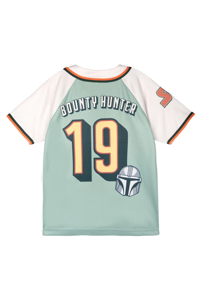 The Mandalorian Short Sleeve Baseball Jersey, Alternate, color, Grogu Mint Ivory