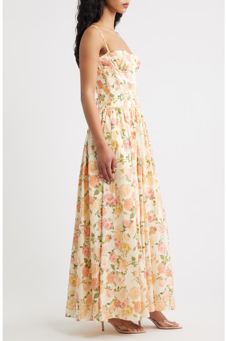 Rona Floral Stretch Cotton Maxi Sundress, Alternate, color, WARM ROSE PRINT