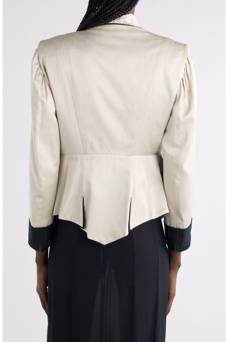 Silk Satin Peplum Jacket, Alternate, color, 095 SILVER CLOUD