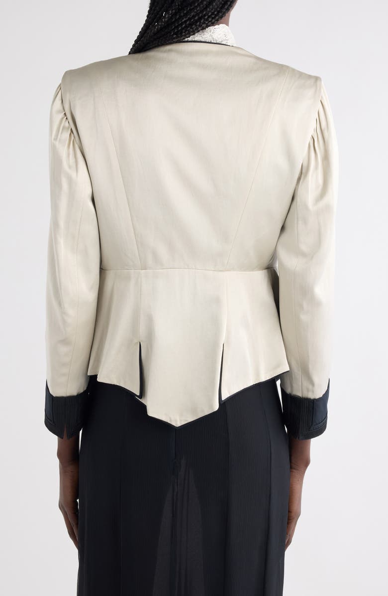 Chloé Silk Satin Peplum Jacket, Alternate, color, 095 Silver Cloud