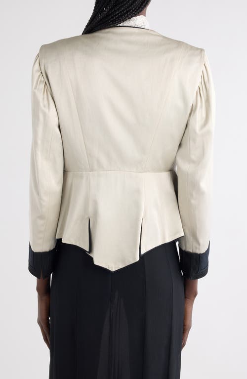 Chloé Silk Satin Peplum Jacket In Neutral