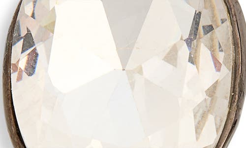 Cz By Kenneth Jay Lane Crystal Clip-on Earrings In Gunmetal