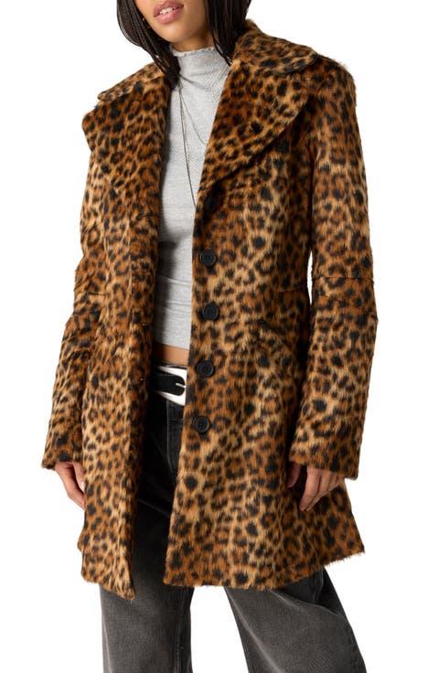 Delancy Leopard Faux Fur Lady Coat