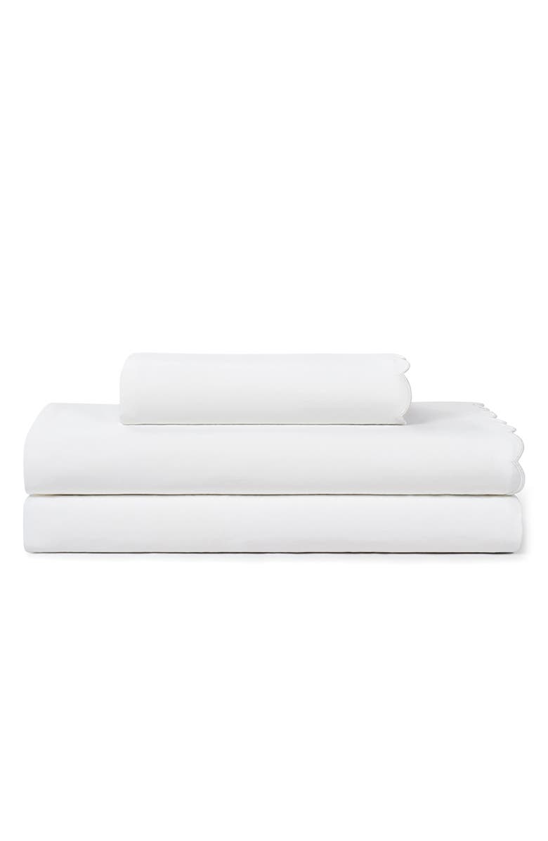 Peri Home Scallop Cotton Sheet Set, Main, color, White
