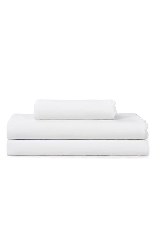 Peri Home Scallop Cotton Sheet Set In White