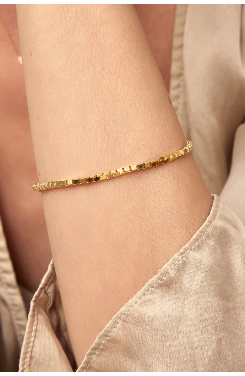 Oradina 14K Gold Bodega Box Bracelet, Alternate, color, Yellow Gold