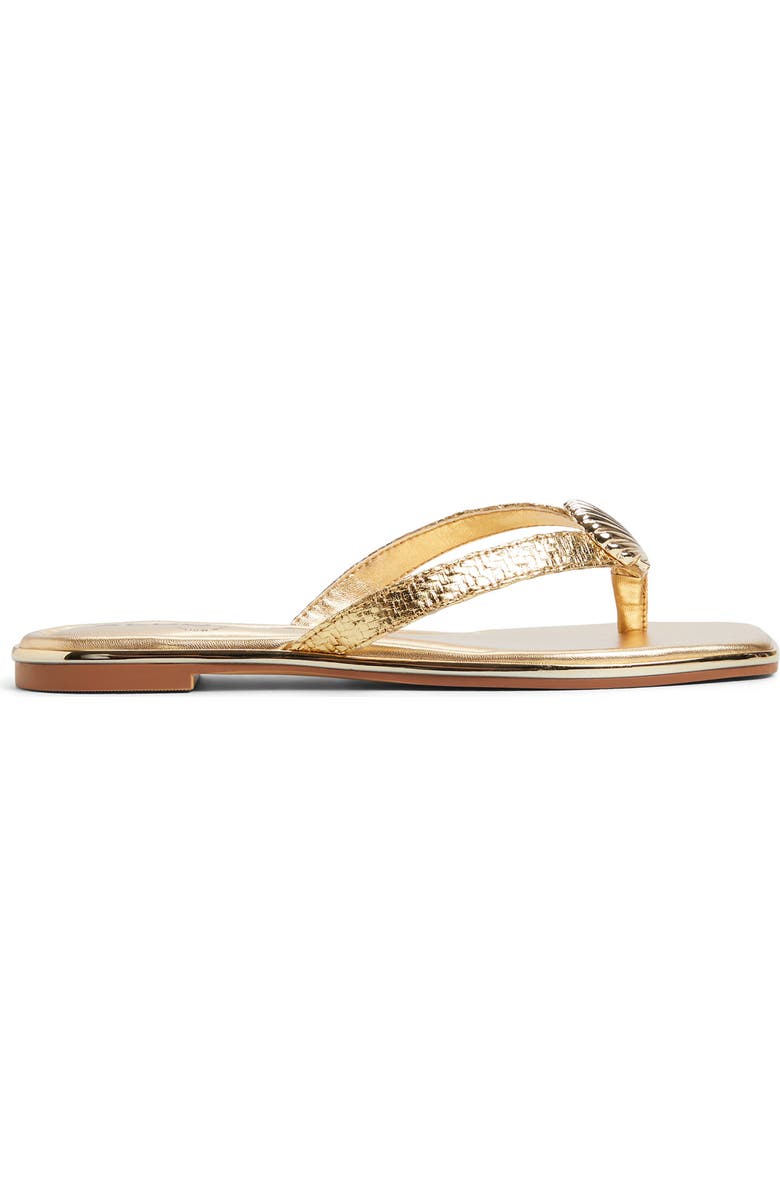 ALDO Conchiglia Flip Flop, Alternate, color, Gold