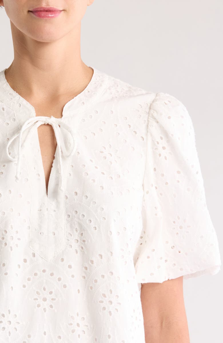 GIBSONLOOK Eyelet Bubble Sleeve Top, Alternate, color, 