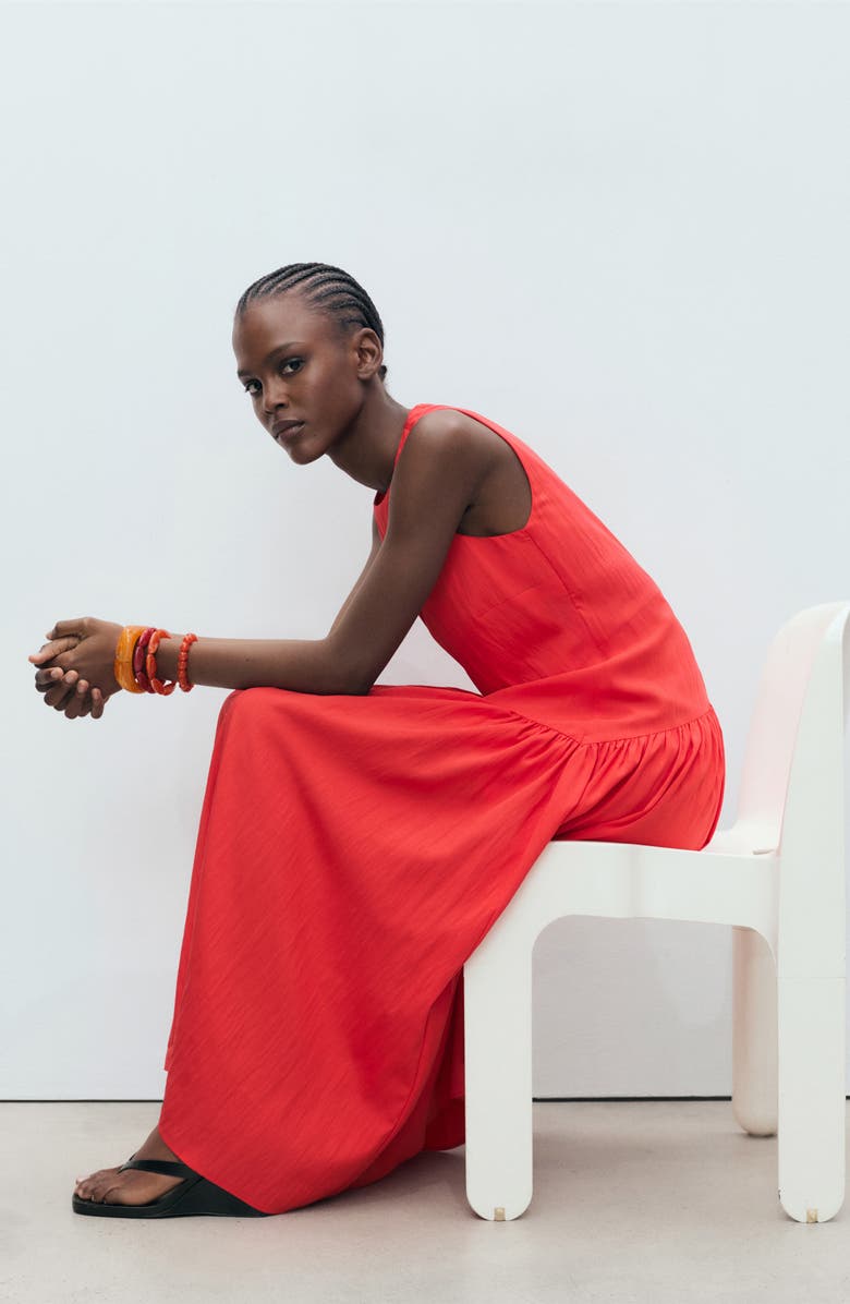 MANGO Sleeveless A-Line Dress, Alternate, color, Intense Red