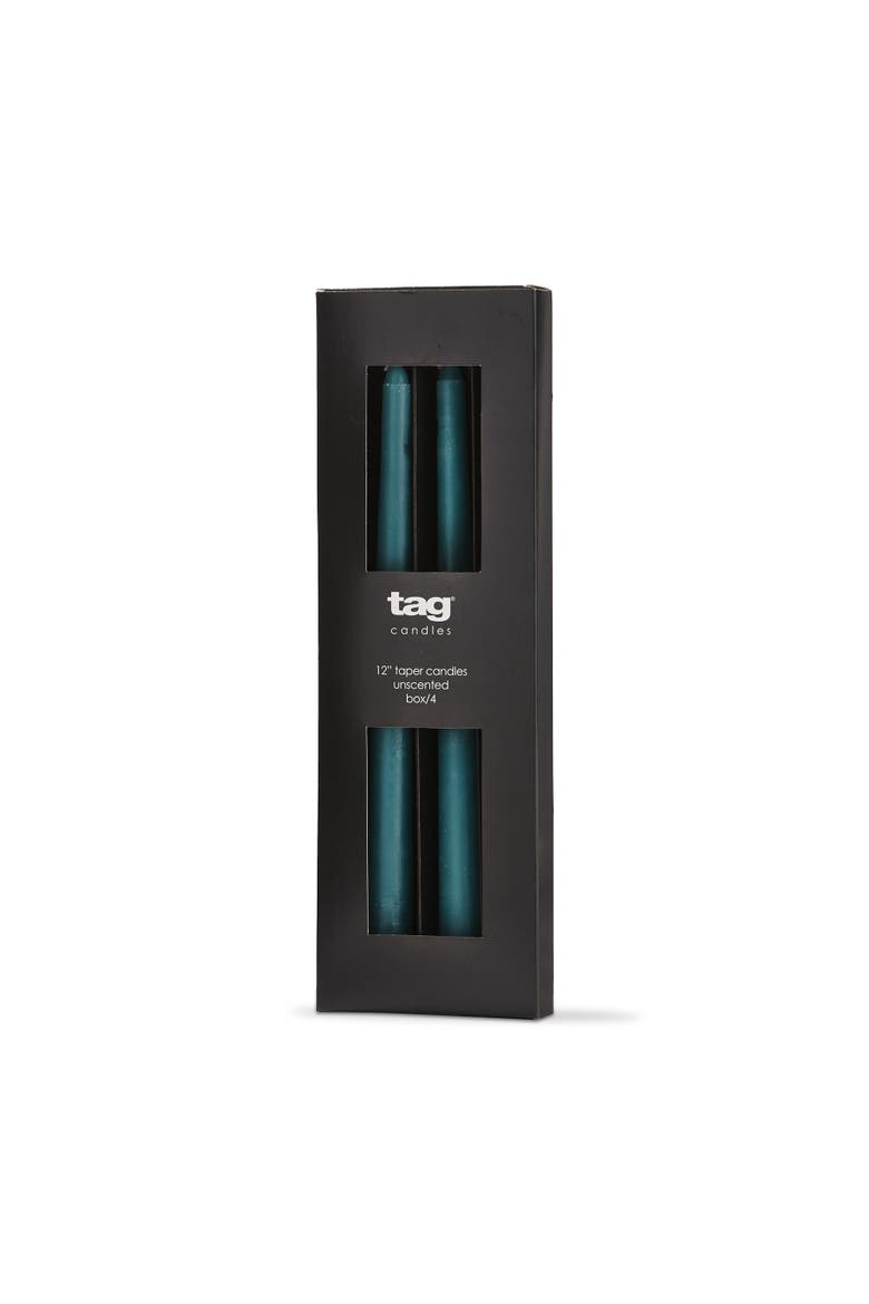 Color Studio Traditional Taper Unscented Paraffin Candle Set, Main, color, Blue