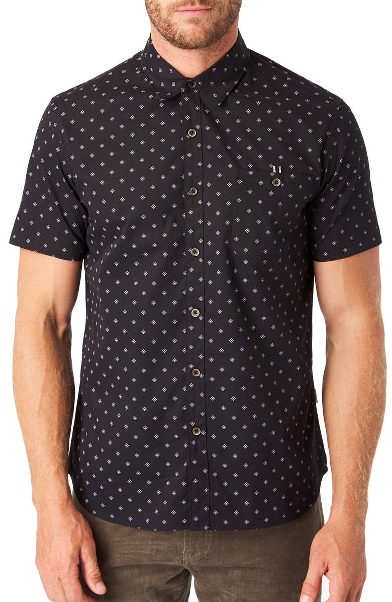 7 Diamonds Flux Slim Fit Short Sleeve Button-Up Shirt, Main, color, 