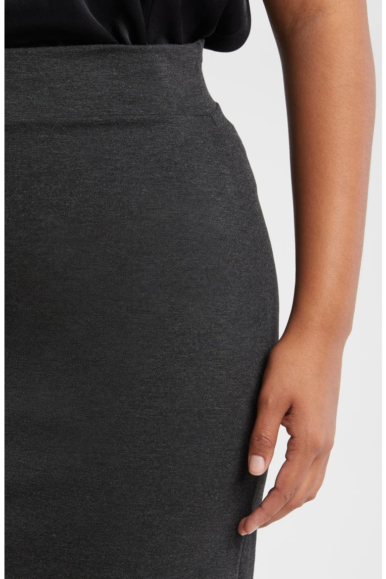 Solid Color Elastic Waist Stretch Skirt, Alternate, color, CHARCOAL
