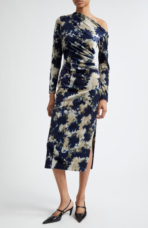 Briana One-Shoulder Long Sleeve Stretch Dress