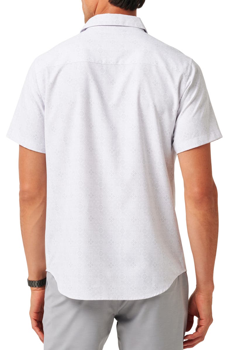 TravisMathew Acropolis Short Sleeve Button-Up Shirt, Alternate, color, White