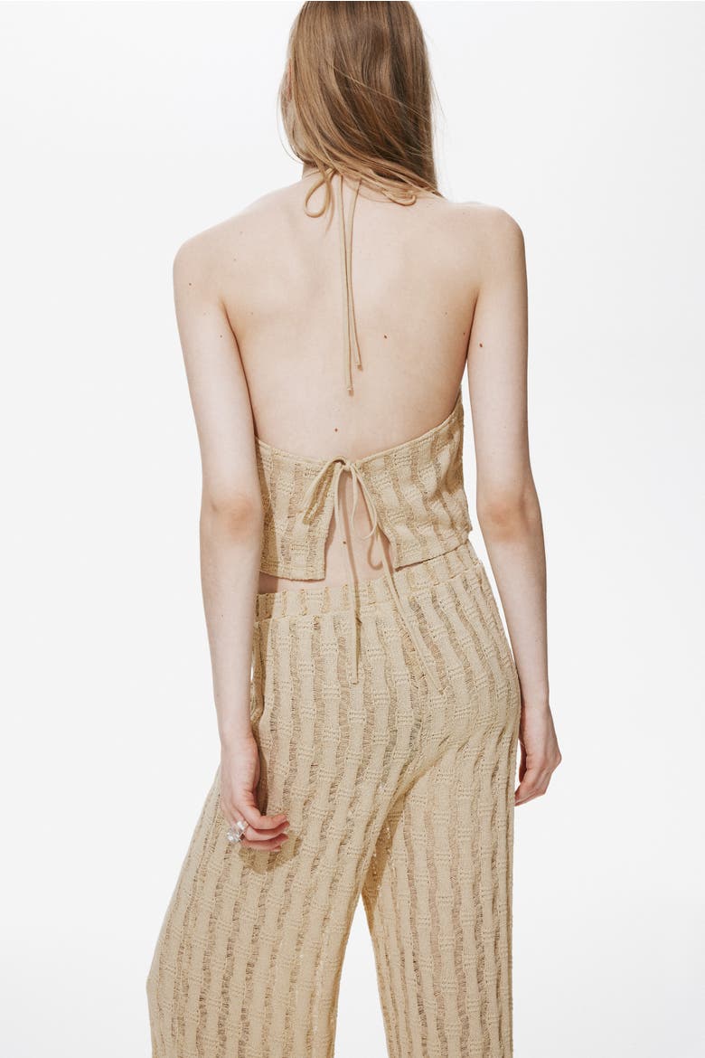 Knitted Pull-on Trousers, Alternate, color, Beige