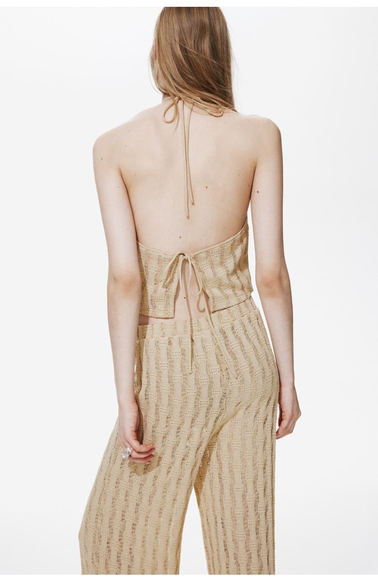 H&M Knitted Pull-on Trousers, Alternate, color, Beige