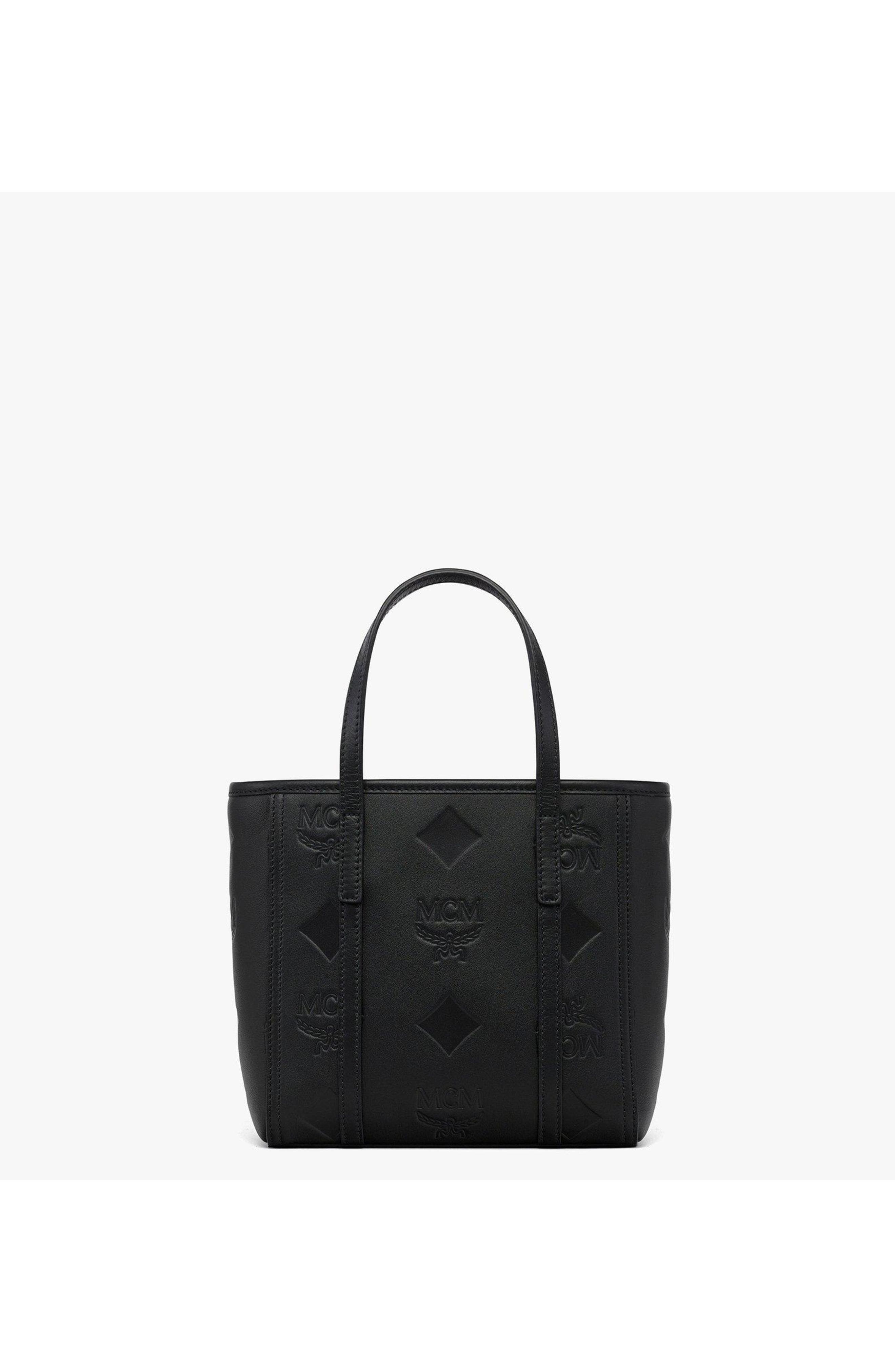 MCM Mini Toni Top-Zip Shopper in Maxi Monogram Leather, Alternate, color, Black