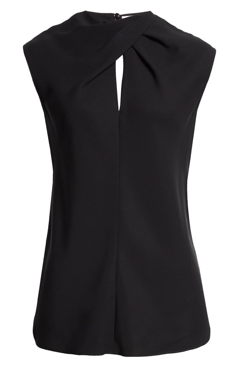 St. John Evening St. John Collection Crossover Neck Sleeveless Silk Top, Alternate, color,