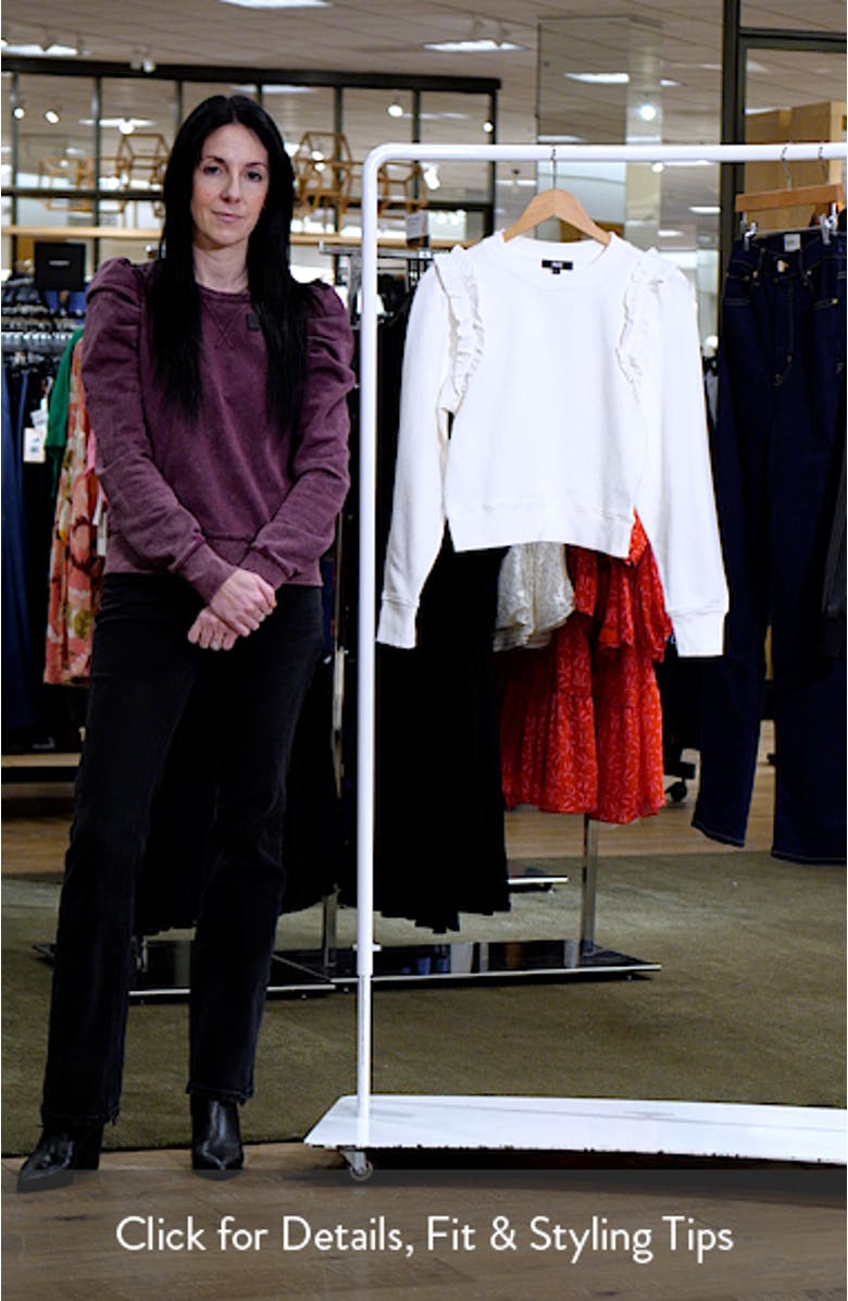 Alfirs Ruffle Accent Cotton Sweatshirt, sales video thumbnail