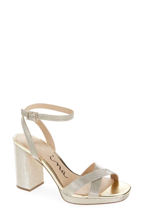 Nina Secelia Ankle Strap Platform Sandal In Platino