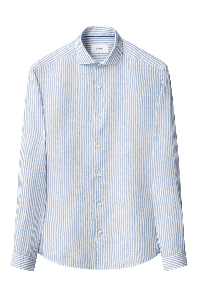 Regular Fit Bengal Stripe Linen Dress Shirt, Alternate, color, LIGHT BLUE