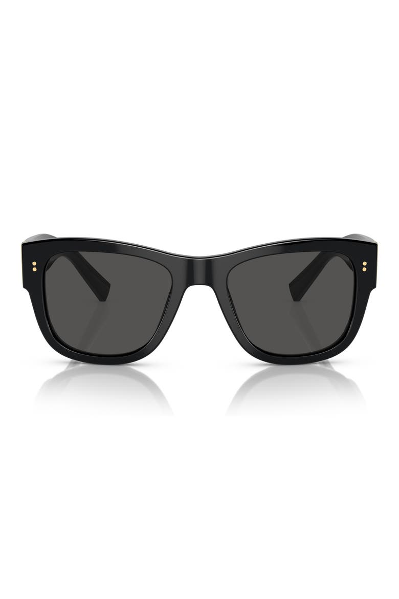 52mm Tinted Square Sunglasses, Main, color, BLACK
