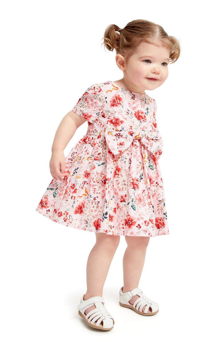 Bardot Junior Kids' Alice Floral Bow Front Party Dress, Alternate, color, Blush Floral