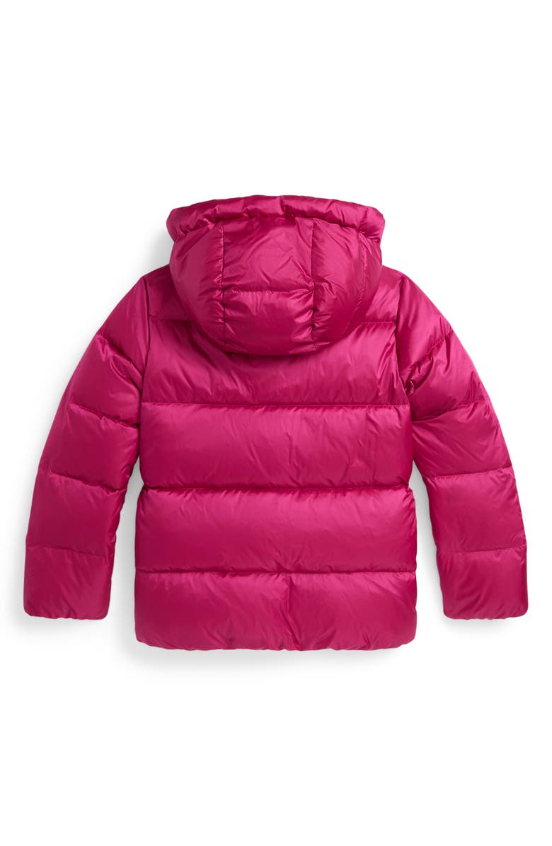 Polo Ralph Lauren Kids' Animated Down Puffer Jacket with Removable Hood, Alternate, color, Preppy Pink