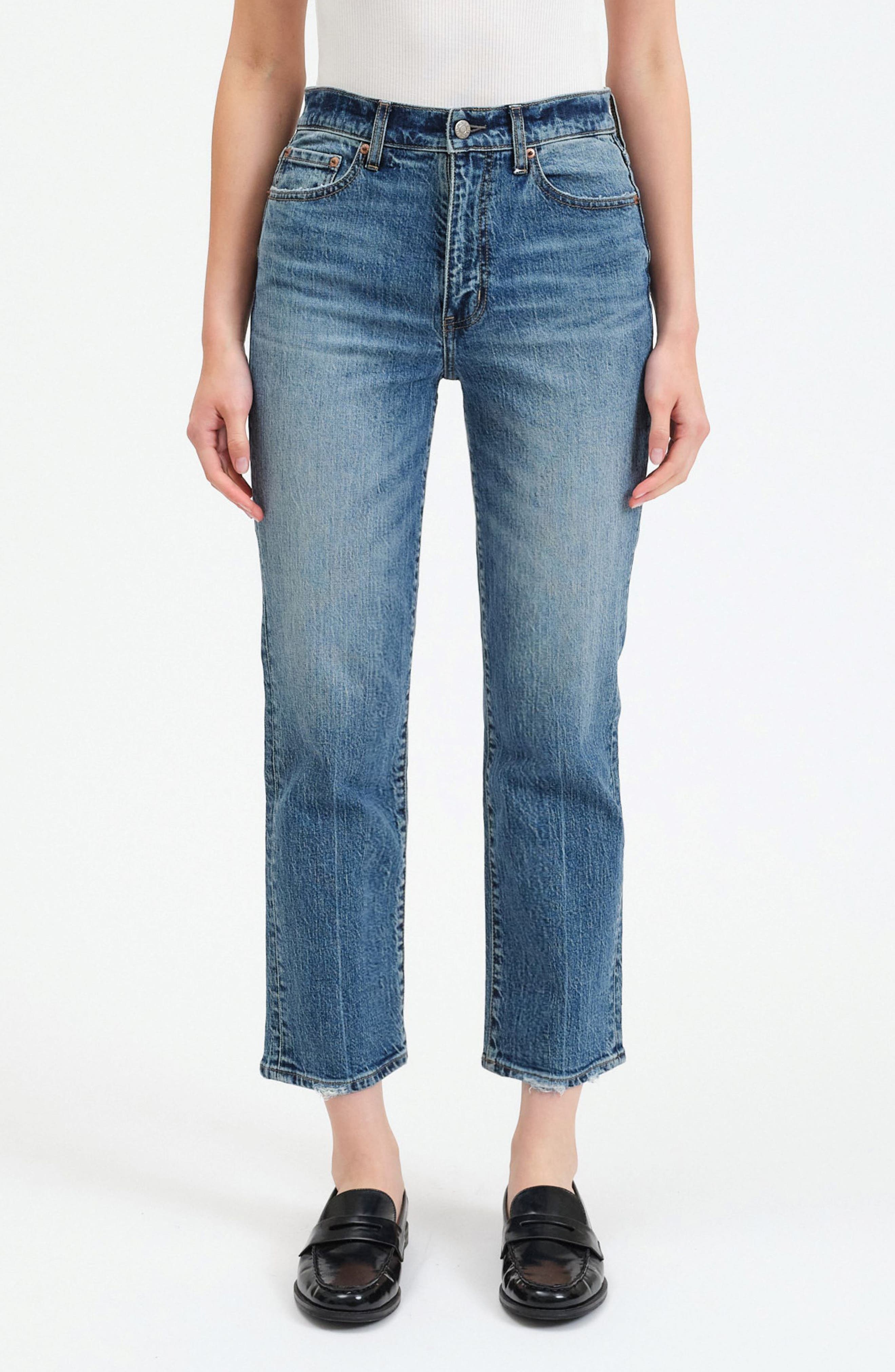 DAZE Straight Up High Waist Crop Straight Leg Jeans