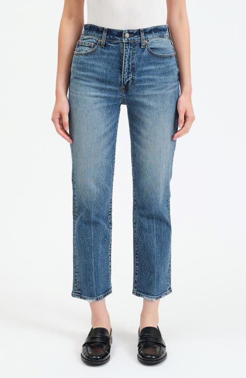 Straight Up High Waist Crop Straight Leg Jeans (Stunner)