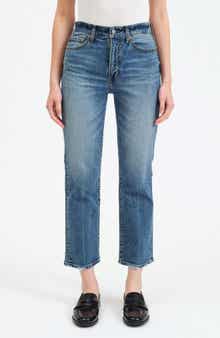 DAZE Straight Up High Waist Crop Straight Leg Jeans
