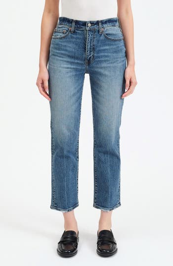 DAZE DAZE STRAIGHT UP HIGH WAIST CROP STRAIGHT LEG JEANS