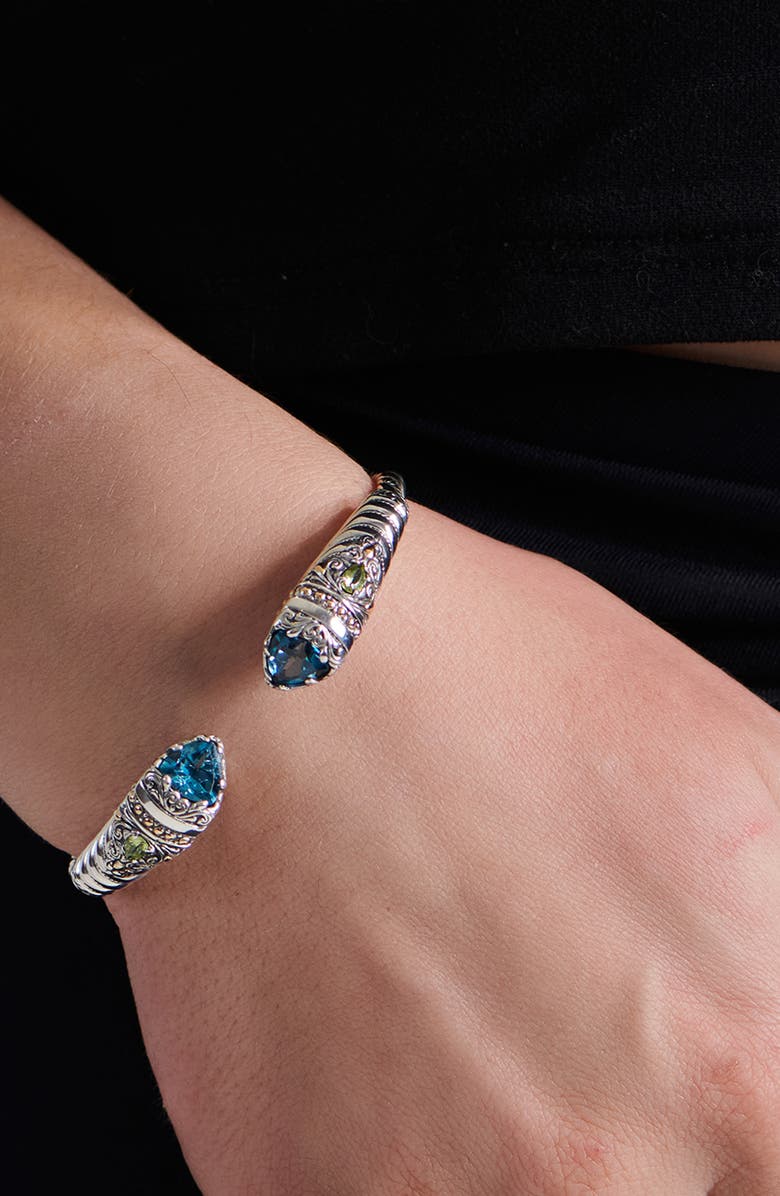 DEVATA Stone & Sterling Silver Bali Uluwatu Cuff Bracelet, Alternate, color, 