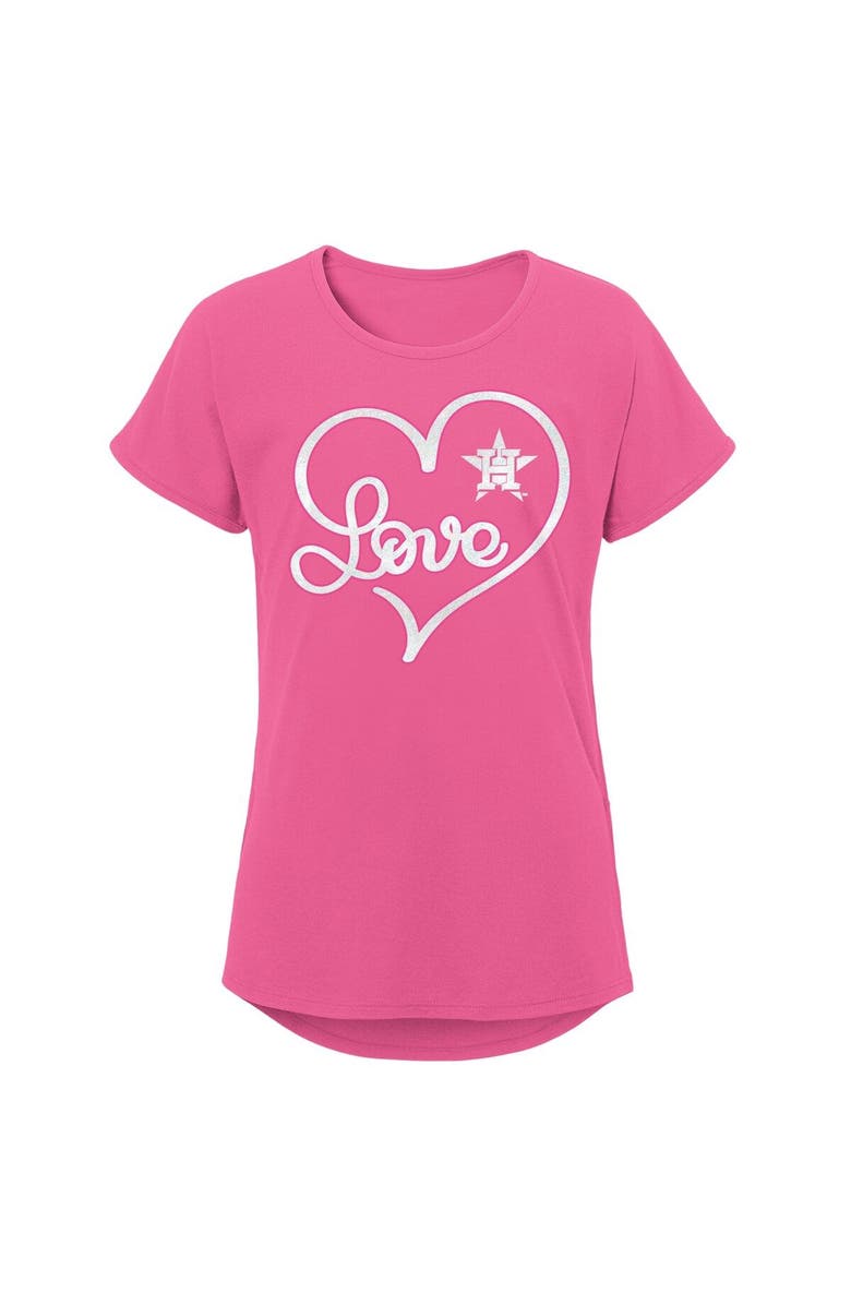 Outerstuff Girls Youth Pink Houston Astros Lovely T-Shirt, Main, color, 