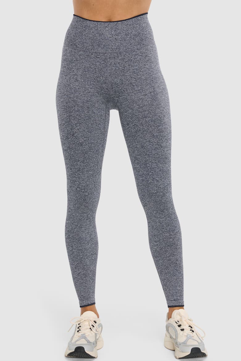 Melange Micro Rib Seamless Legging, Main, color, Deep Navy