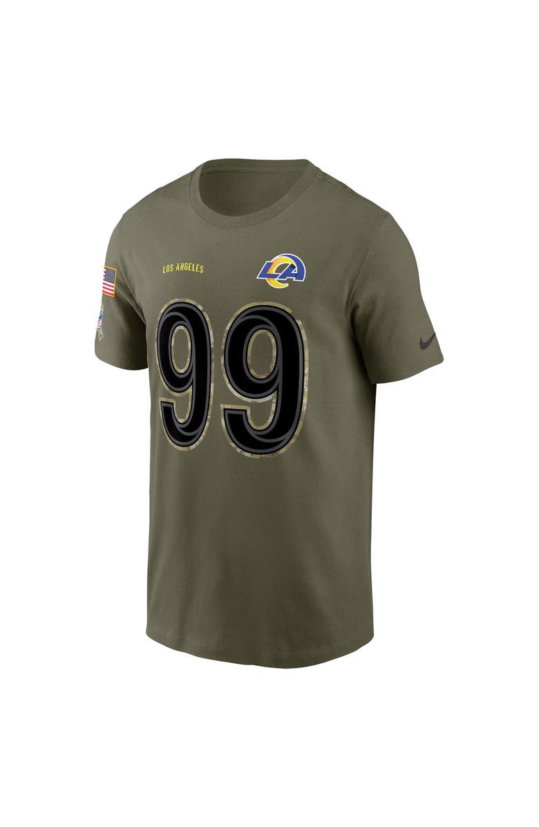 Nike Men's Nike Aaron Donald Olive Los Angeles Rams 2022 Salute To Service Name & Number T-Shirt, Alternate, color, 