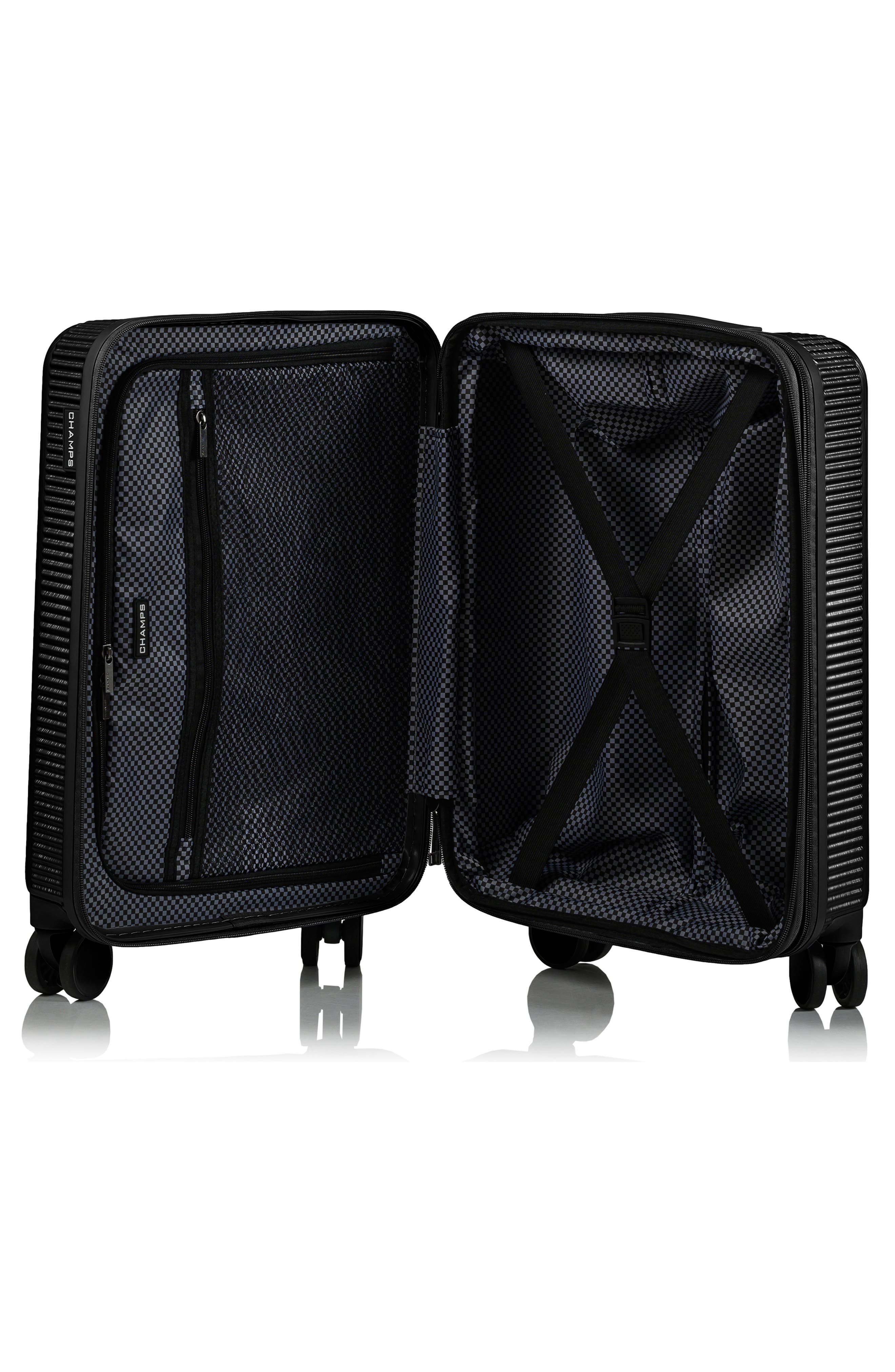 CHAMPS Iconic II Carry-On Hardside Suitcase, Alternate, color, Black