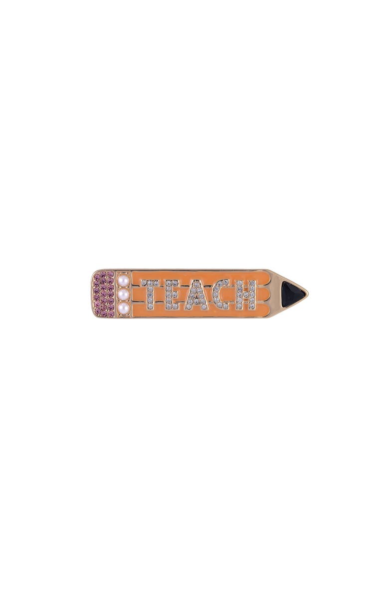 Hallmark Teach Pencil Pin, Main, color, Yellow