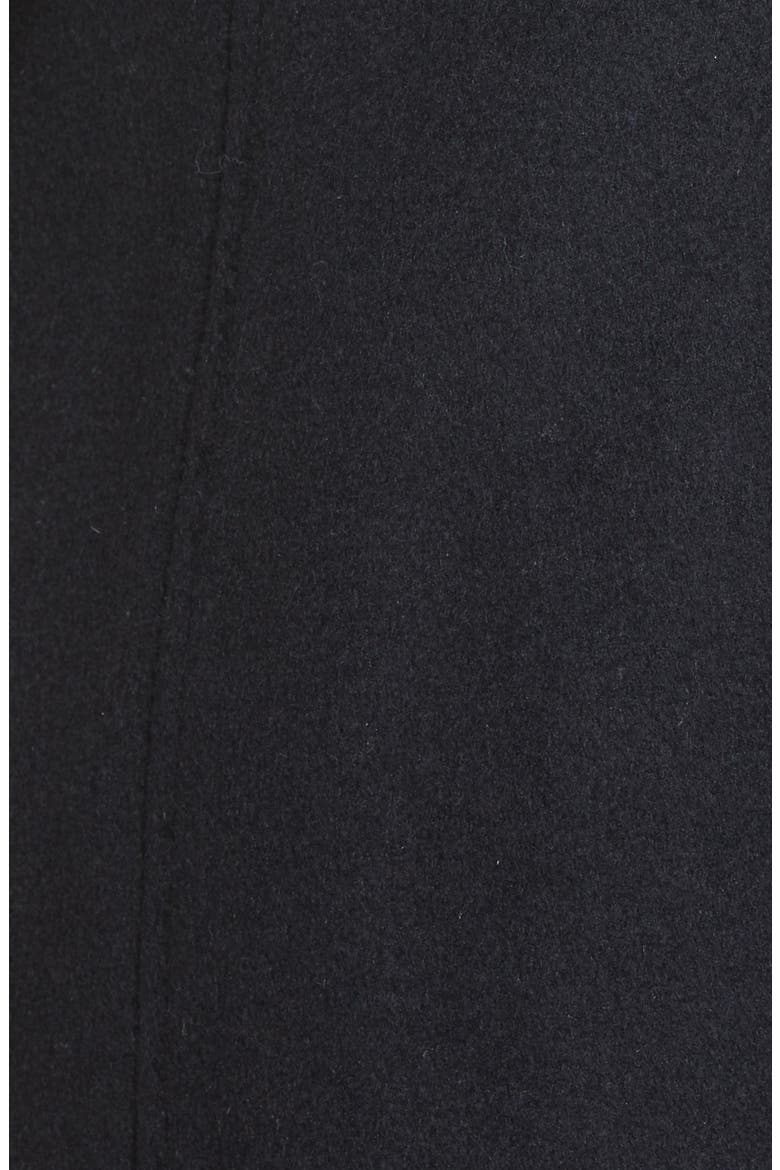 Faux Fur Collar Wool Blend Coat, Alternate, color, BLACK
