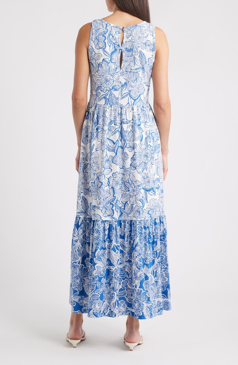 Lilly Pulitzer<sup>®</sup> Hayleigh Tiered Sleeveless Cotton Midi Dress, Alternate, color, Starlight Navy Unforgettable
