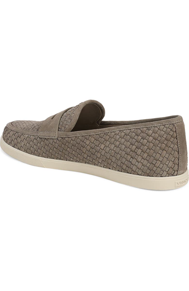 Vince Santino Woven Suede Penny Loafer, Alternate, color, Flint