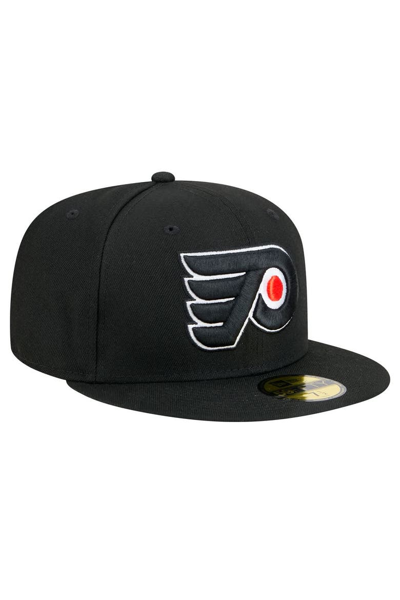 Men's New Era Black Philadelphia Flyers Core 59FIFTY Fitted Hat, Alternate, color, Black